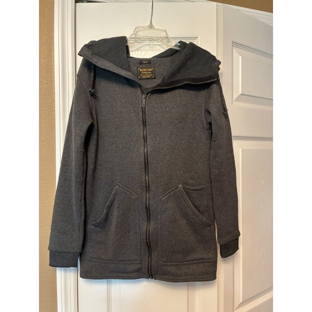 Burton Dubble Goods women’s Gray Full Zip Fleece Hoodie Pockets Size S